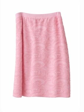 Ming Wang Textured Knit Pink Midi Skirt